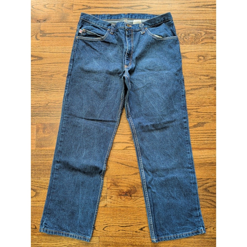 All American Jeans Men's 38x32 USA Made Quality Heavy Denim Dark Wash Work Pants